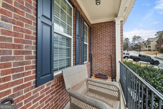 balcony with a residential view