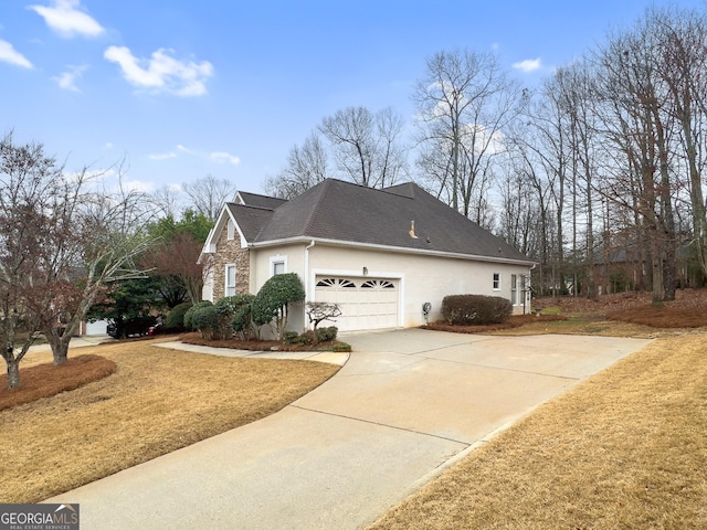 view of home's exterior with a garage