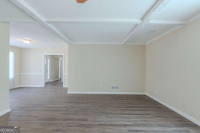 empty room featuring dark wood-type flooring