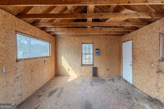 interior space featuring lofted ceiling