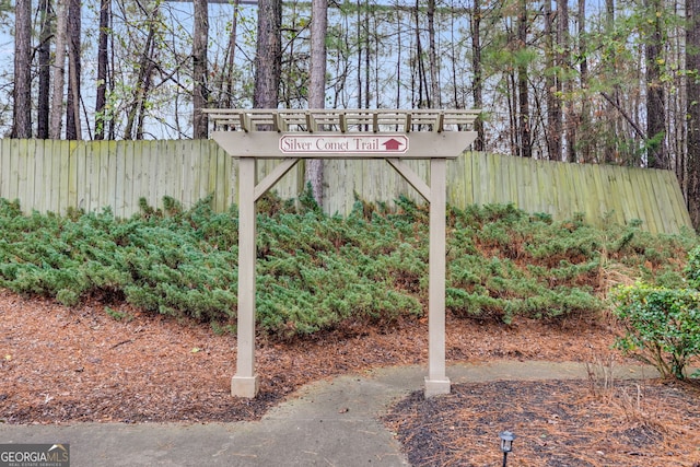 view of community sign