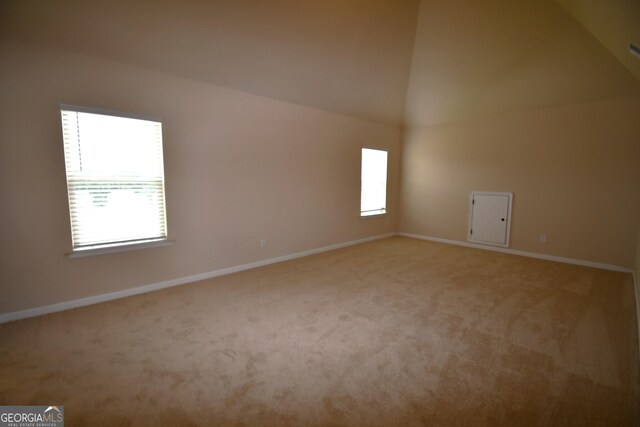 175 Osier Dr, Mcdonough, GA 30252 - additional living space featuring light colored carpet, baseboards, and lofted ceiling