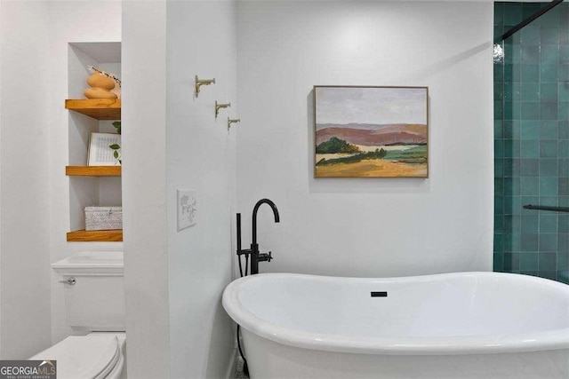 217 E Point Dr, Savannah, GA 31410 - full bathroom with a freestanding bath and toilet