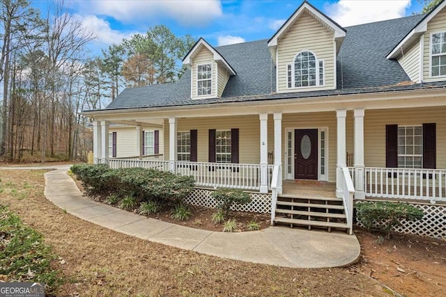 view of front facade featuring a porch