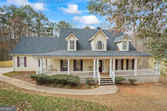 view of front of home featuring covered porch