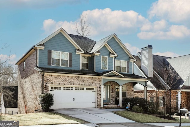 view of front facade with a garage