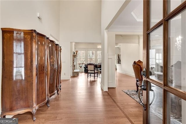 5861 Yoshino Cherry Ln, Braselton, GA 30517 - foyer entrance featuring crown molding and light wood-type flooring