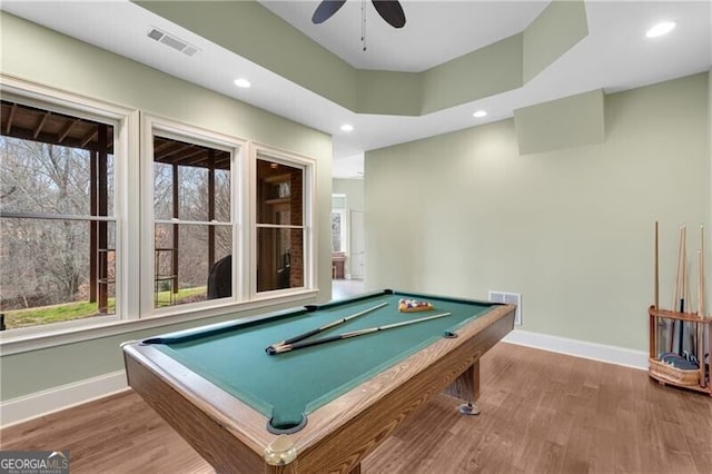 5861 Yoshino Cherry Ln, Braselton, GA 30517 - recreation room with wood-type flooring, a wealth of natural light, and pool table
