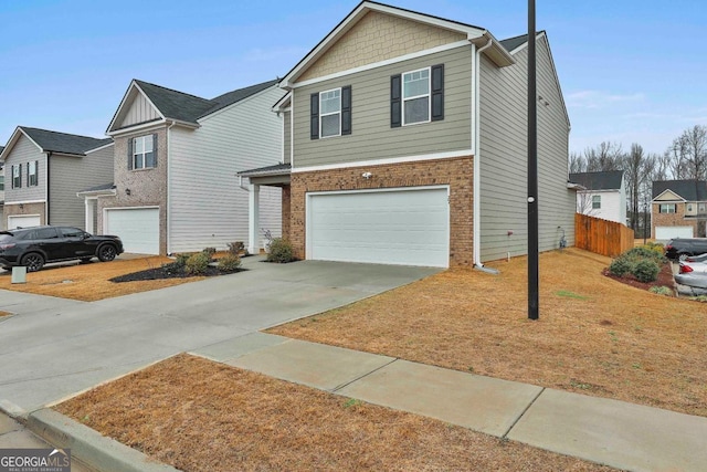 view of front of property featuring a garage