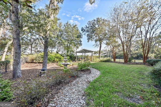 view of yard featuring a gazebo