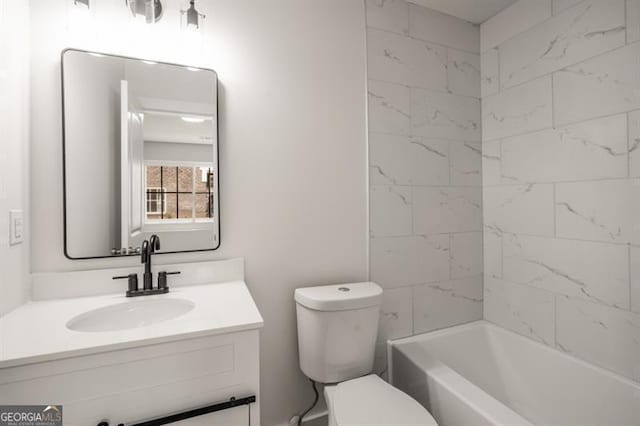 full bathroom with vanity and toilet