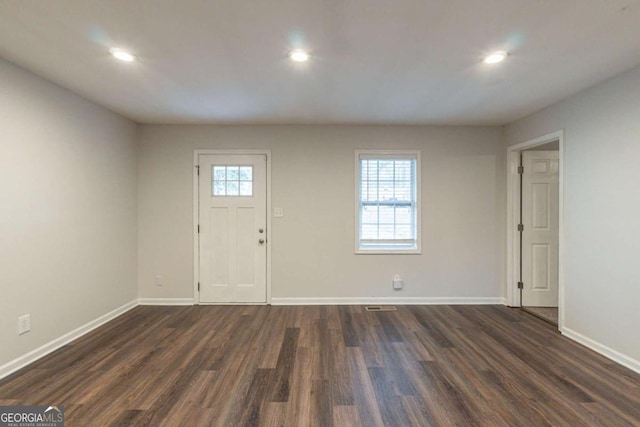 entryway featuring dark hardwood / wood-style floors