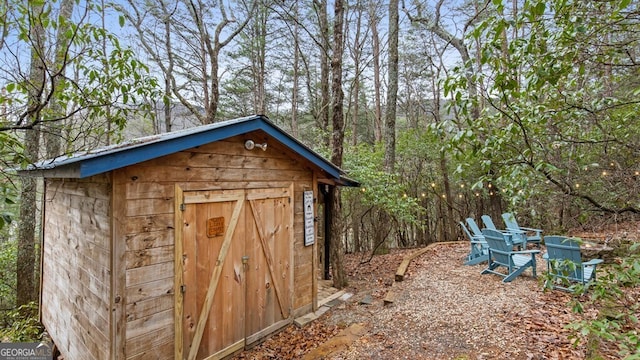 view of shed