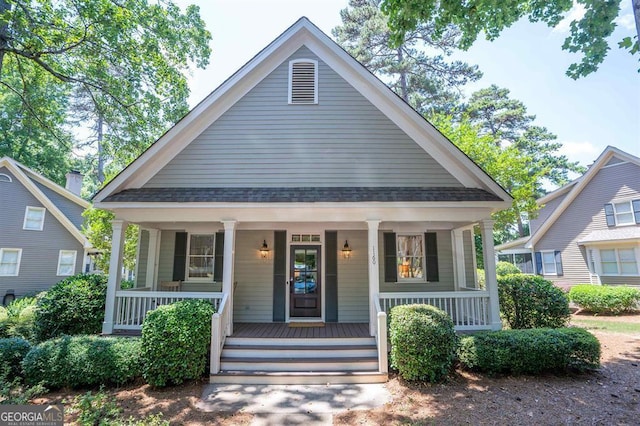 bungalow-style home with covered porch