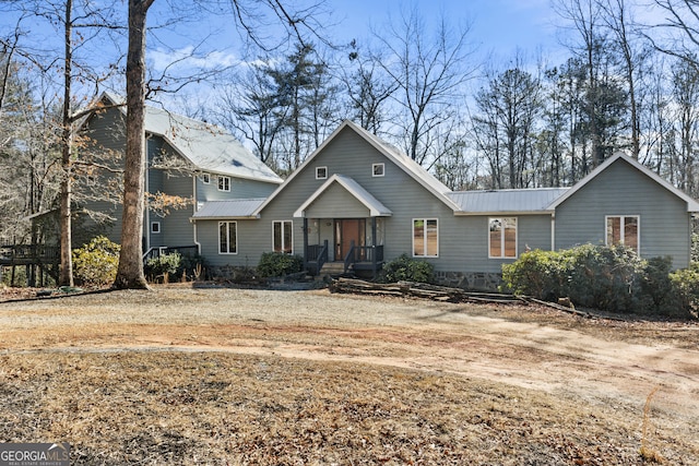 view of front facade featuring covered porch