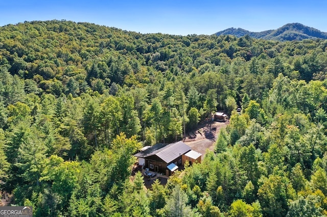 bird's eye view with a mountain view