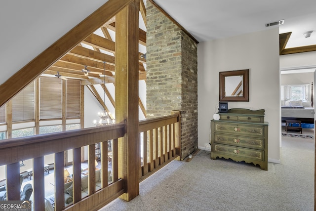 2724 Barnesville Hwy, Thomaston, GA 30286 - hall with carpet floors and a chandelier