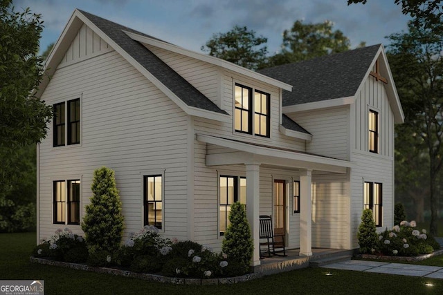 view of front of home with covered porch