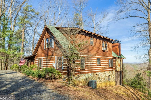 view of home's exterior featuring central AC