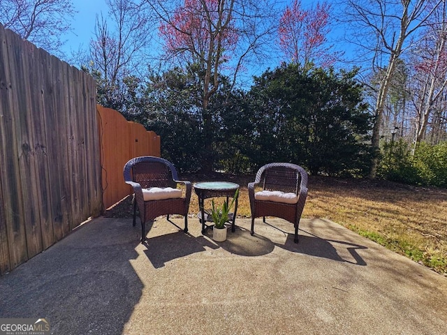 view of patio / terrace with a fenced backyard