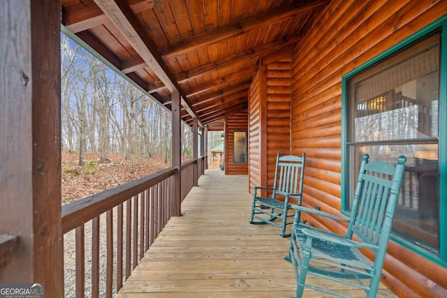 view of wooden deck