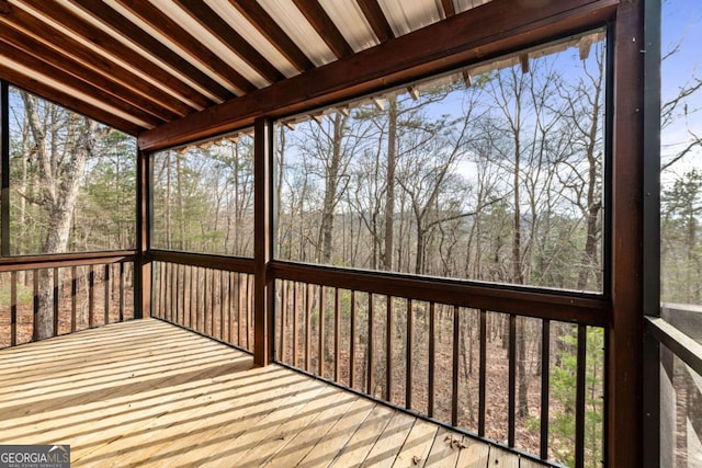 380 Oak Ridge Way, Morganton, GA 30560 - unfurnished sunroom featuring vaulted ceiling