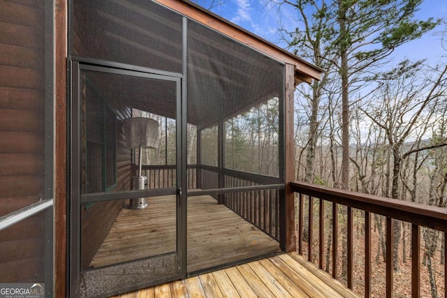 380 Oak Ridge Way, Morganton, GA 30560 - wooden deck with a sunroom