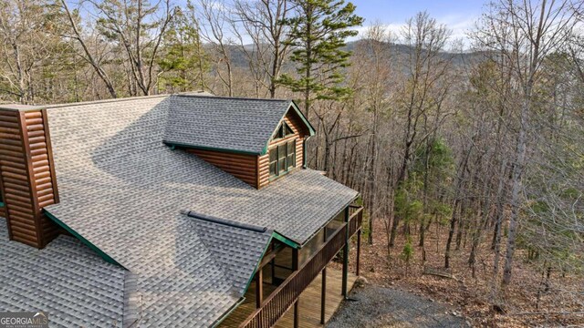 bird's eye view with a mountain view