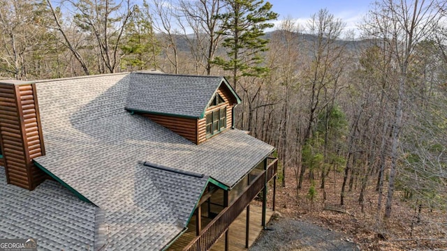 380 Oak Ridge Way, Morganton, GA 30560 - view of side of property with roof with shingles and a forest view