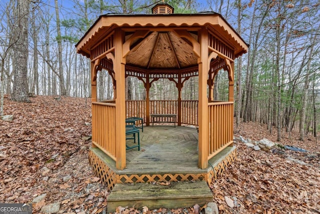 exterior space with a gazebo