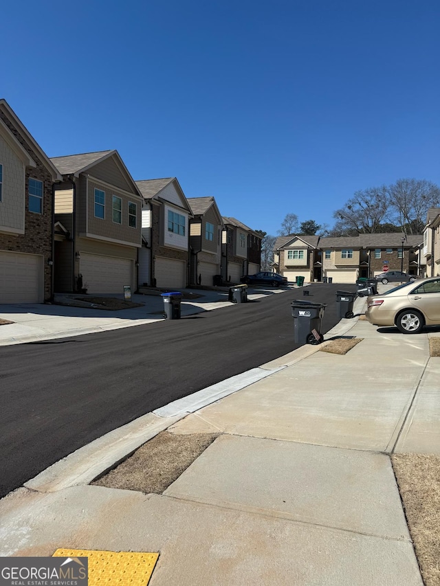 view of street with a residential view