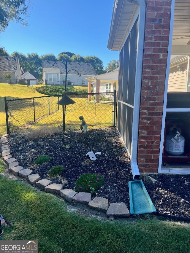 view of yard with fence