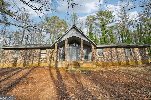 view of single story home