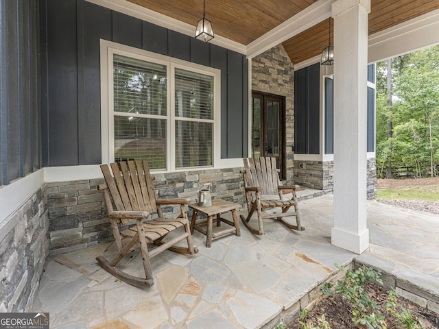 view of patio / terrace featuring covered porch