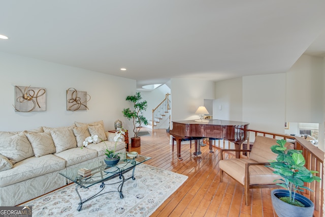 living room featuring wood-type flooring