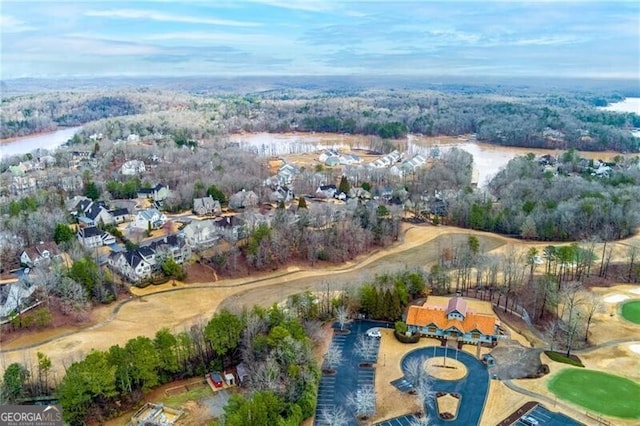 bird's eye view with a residential view and view of golf course