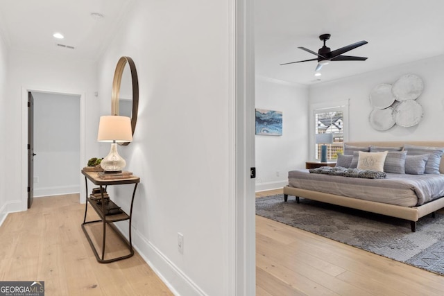 bedroom featuring light hardwood / wood-style floors