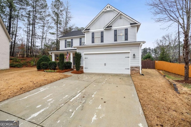 view of front of property featuring a garage