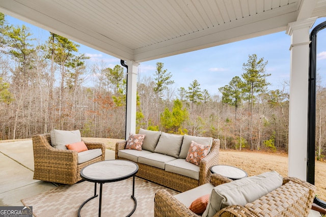 view of patio featuring outdoor lounge area