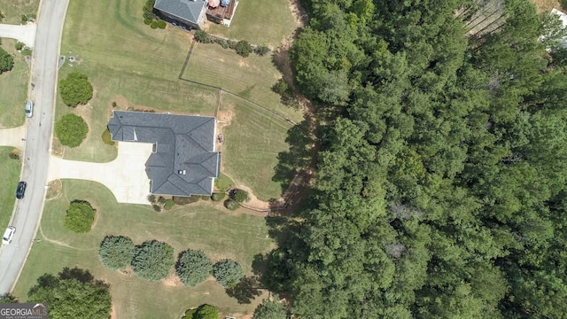 aerial view with a rural view