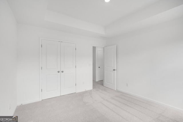 3812 Thatcher Dr SW, Marietta, GA 30008 - unfurnished bedroom featuring recessed lighting, a raised ceiling, carpet floors, a closet, and baseboards
