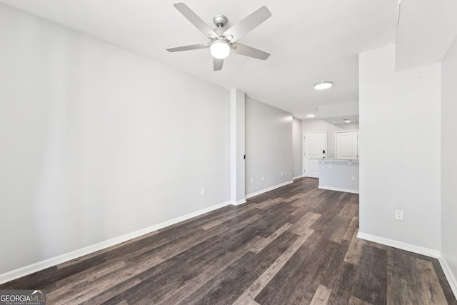 3040 Peachtree Rd NW Unit 613, Atlanta, GA 30305 - unfurnished living room with a ceiling fan and dark wood-type flooring