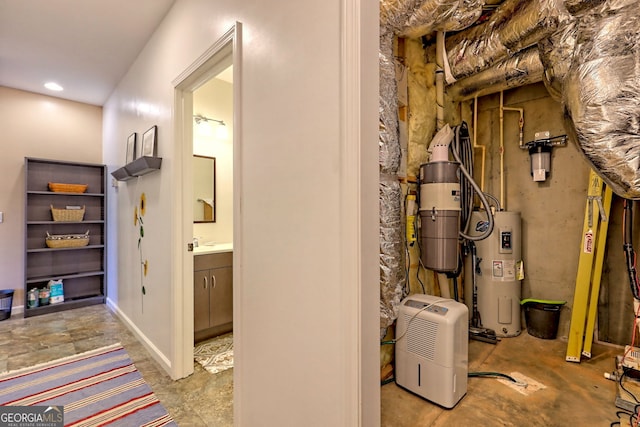 interior space featuring water heater