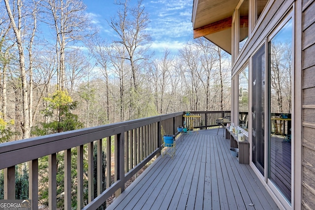 view of wooden deck