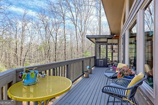 view of wooden deck