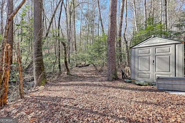 view of shed