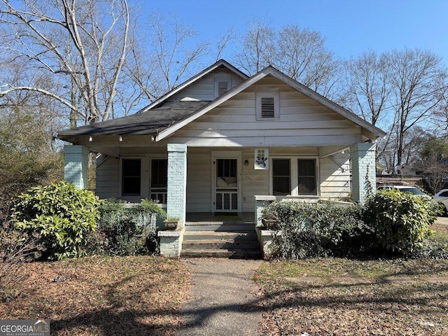 bungalow-style home featuring a porch