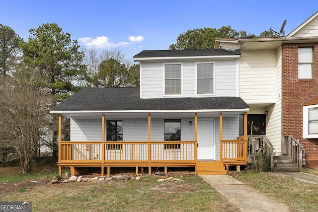 view of front of property with covered porch