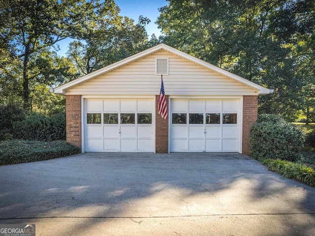 view of garage