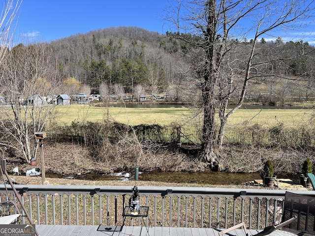 property view of mountains featuring a water view